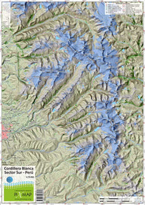 Cordillera Blanca Sur (South) Hiking Map by Pixmap