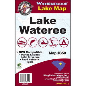 Lake Wateree Map by Kingfisher Maps, Inc.