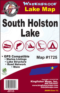 South Holston Lake Map by Kingfisher Maps, Inc.