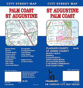 St. Augustine and Palm Coast, Florida street map by GM Johnson