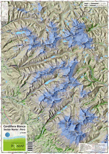 Cordillera Blanca Norte (North) Hiking Map by Pixmap