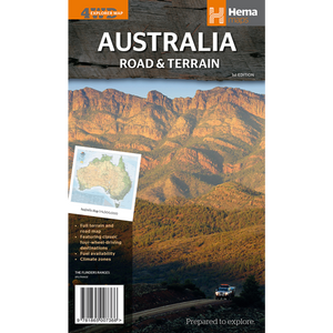 Australia Terrain and Road Map by Hema Maps