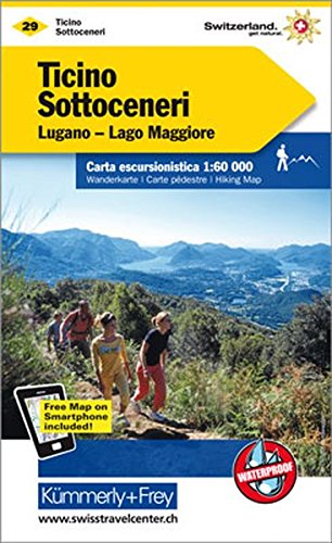 Cover of Tessin Sottoceneri : Switzerland Hiking Map #29 by Kummerly + Frey