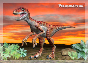 Velociraptor 3D Postcard by Authentic Cards