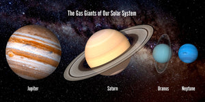 Gas Giants: Jupiter, Saturn, Uranus, Neptune 3D Postcard by Authentic Cards