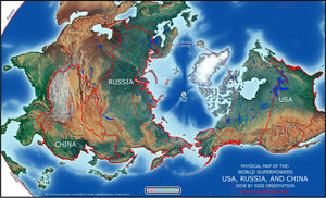 Superpowers Political Equal Area World Map