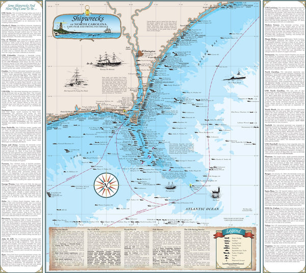 Cover of Shipwrecks of North Carolina Map : Cape Fear and Frying Pan Shoals