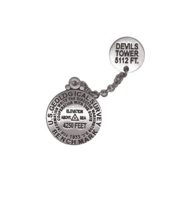 Devil's Tower 2-piece Lapel Pin, No Chain by Geo-Situ