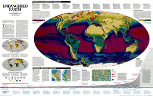 Endangered Earth Wall Map 1997 by National Geographic