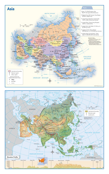 Cover of Asia Political and Physical Continent Map