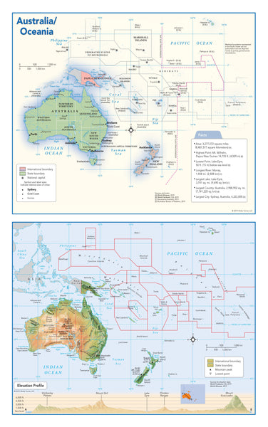 Cover of Australia & Oceania Political and Physical Continent Map