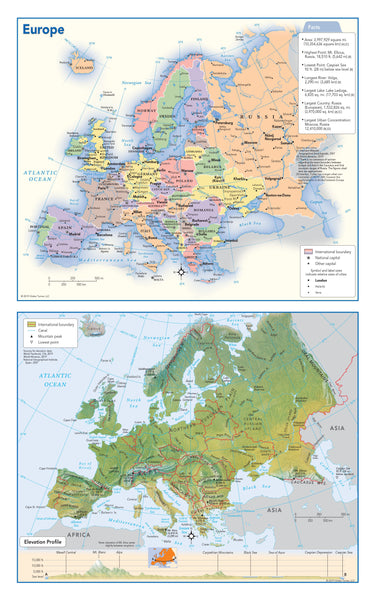 Cover of Europe Political and Physical Continent Map