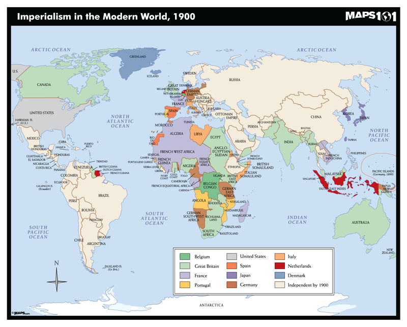 Imperialism in the Modern World, 1900 Map Maps.com
