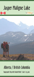 Jasper Maligne Lake Topographic Map with Shaded Relief by Go Trekkers