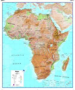 Africa Wall Map , Physical