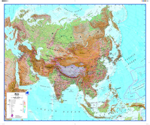 Asia Wall Map , Physical