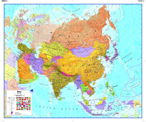 Asia Wall Map , Political