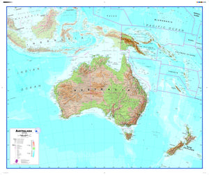 Australasia Wall Map , Physical