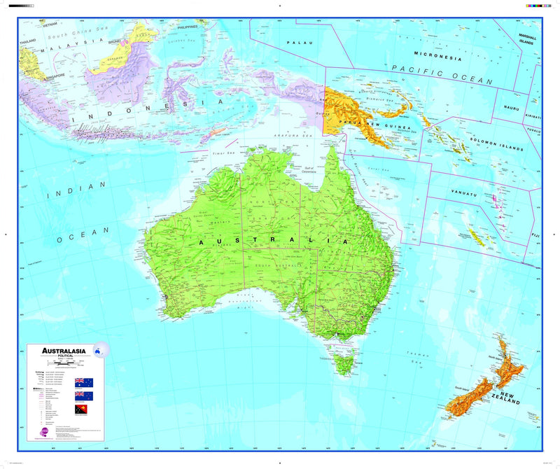 Australasia Wall Map , Political Maps.com