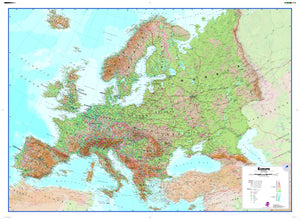 Large Europe Wall Map , Physical