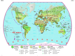 Large Primary World Wall Map (environmental)