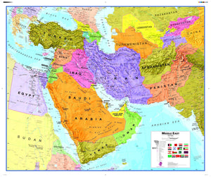 Middle East Wall Map , Political
