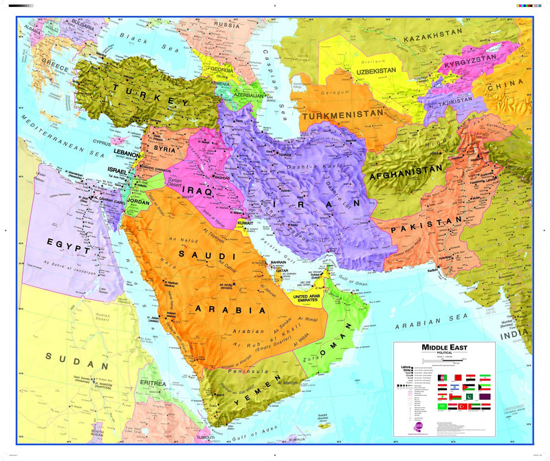 Middle East Wall Map , Political Maps.com