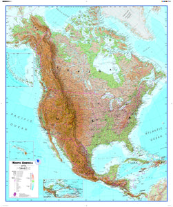 North America Wall Map , Physical