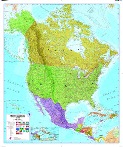 North America Wall Map , Political