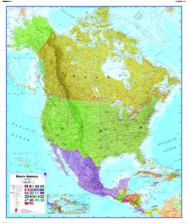 North America Wall Map , Political Maps.com
