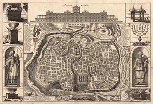 Jerusalem Antique Wall Map