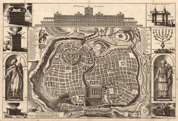 Jerusalem Antique Wall Map Maps.com