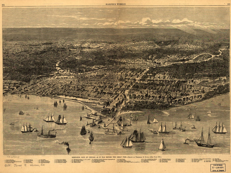 Chicago Antique Wall Map Maps.com