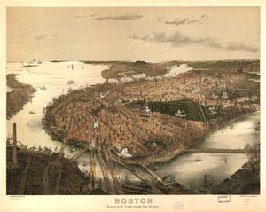 Boston Antique Wall Map
