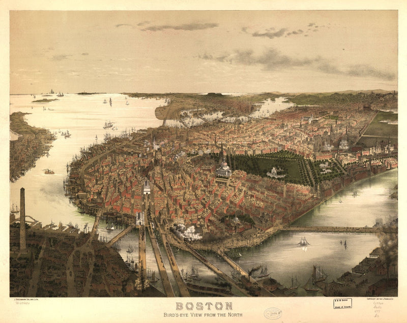 Boston Antique Wall Map Maps.com