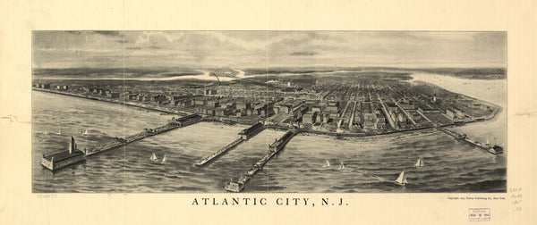 Atlantic City Antique Wall Map Maps.com