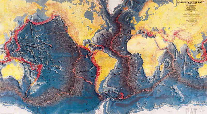 Seismicity of the earth, 1960-1980 Maps.com