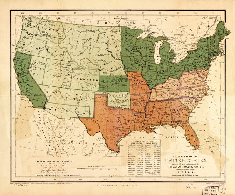 Free and Slave-Holding States, and the Territories of the Union Maps.com