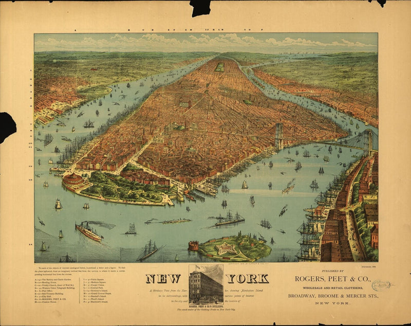 New York Antique Wall Map Maps.com