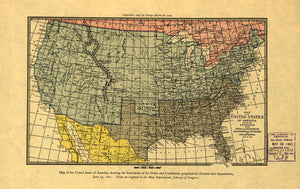 Civil War - Union and Confederate geographical divisions and departments, June 30, 1861.