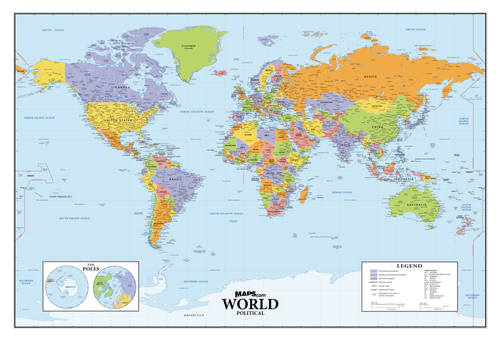 Wall Maps / Political Maps / World Political Maps | Map Geek.com