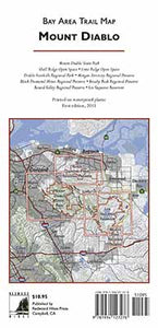 Bay Area Trail Map Mount Diablo (waterproof) by Redwood Hikes Press