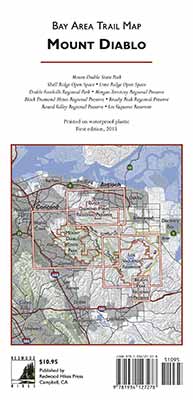 Cover of Bay Area Trail Map Mount Diablo (waterproof) by Redwood Hikes Press