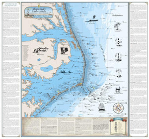 Shipwrecks of North Carolina Map : Cape Hatteras and the Outer Banks by Sealake Products