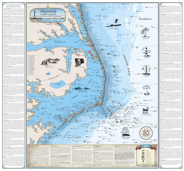 Cover of Shipwrecks of North Carolina Map : Cape Hatteras and the Outer Banks