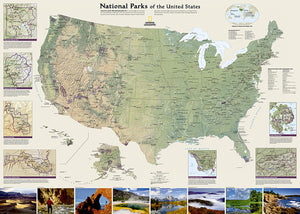 National Parks of the United States Wall Map by National Geographic Maps