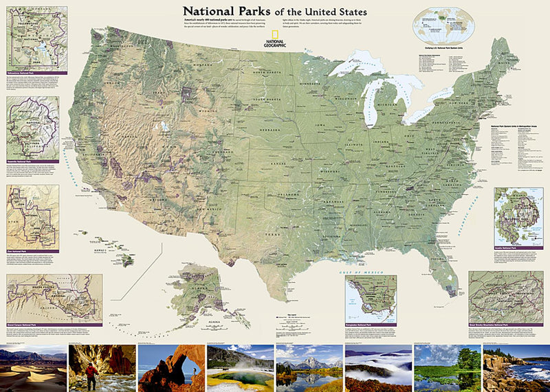 National Parks of the United States Wall Map by National Geographic Maps Eastview