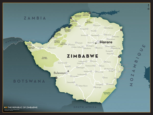 Zimbabwe Executive Wall Map Maps.com