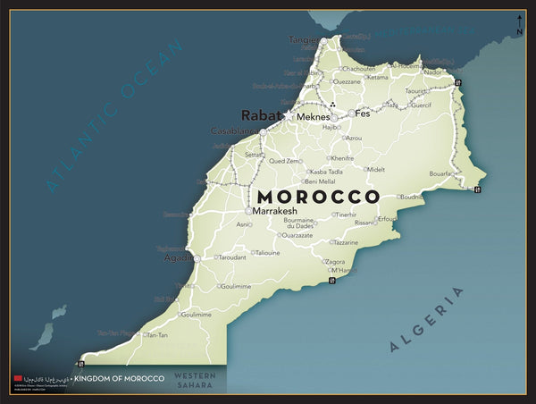 Morocco Executive Style Wall Map Maps.com