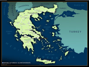 Greece Executive Style Wall Map